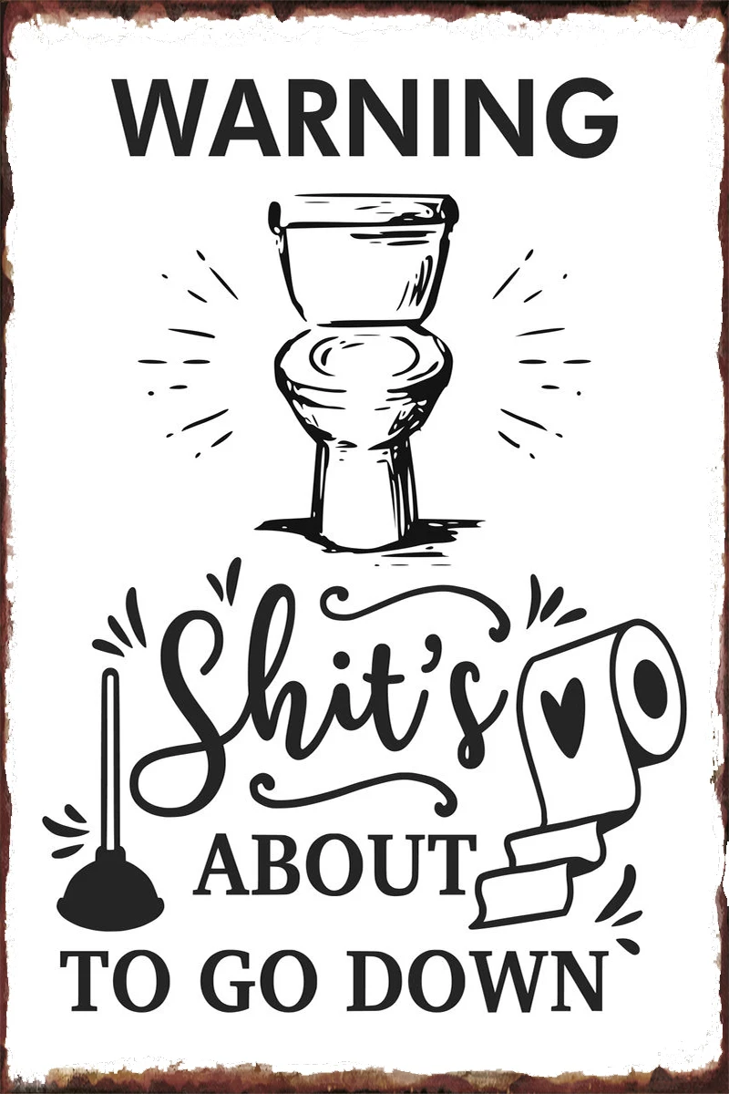 

WARNING Funny Bathroom Metal Sign Tin Sign Tin Plates Wall Decor Room Decoration Retro Vintage For Club Man Cave Cafe Pub Home