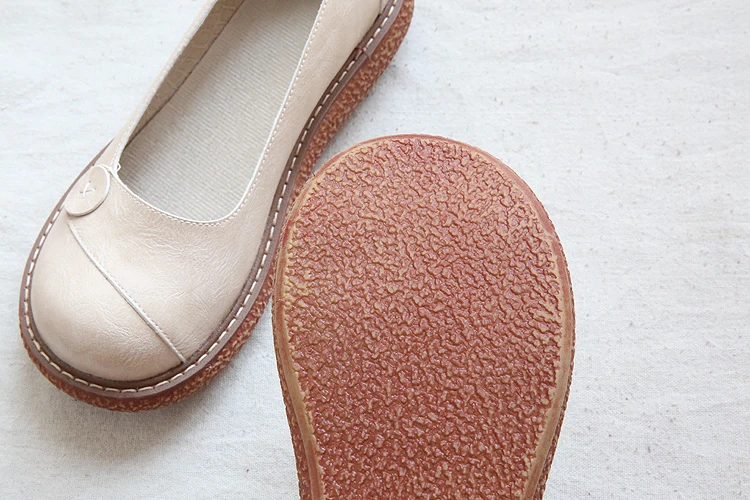 Туфли в стиле ретро Mori с круглым носком на толстой плоской подошве Удобные