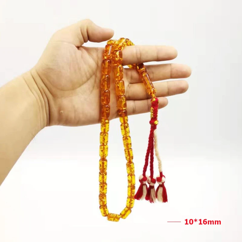 Ambers цвет Tasbih 33 бусины Мужская Смола мусульманские четки хлопок кисточкой ислам модный браслет арабский Misbaha