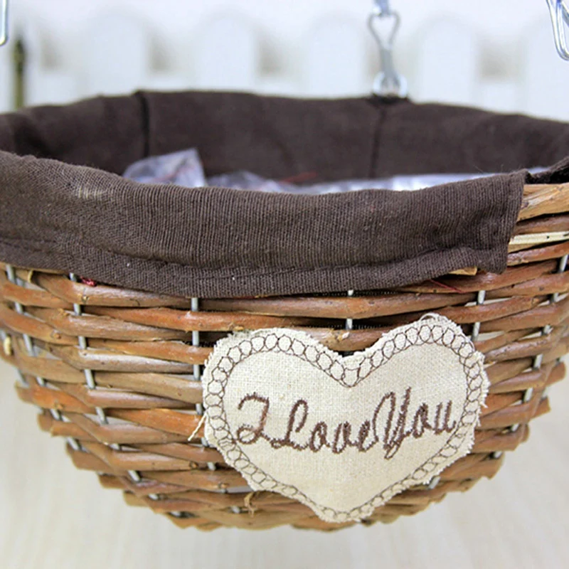 Натуральная плетеная подвесная корзина Цветочная Горшок Кашпо ротанговая ваза