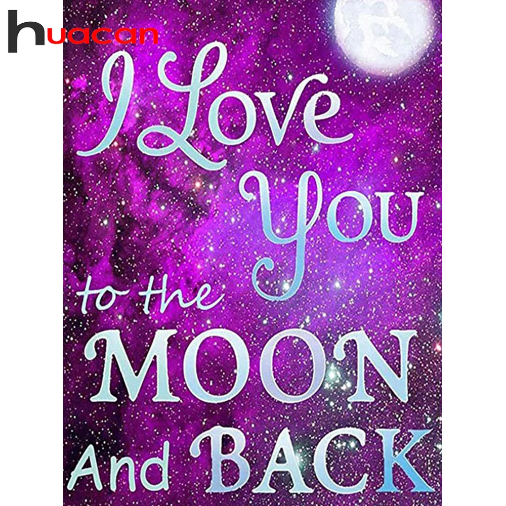 

Алмазная 5D картина Huacan, DIY Вышивка с текстом, мозаика, пейзаж, картина стразы, домашнее украшение для стен