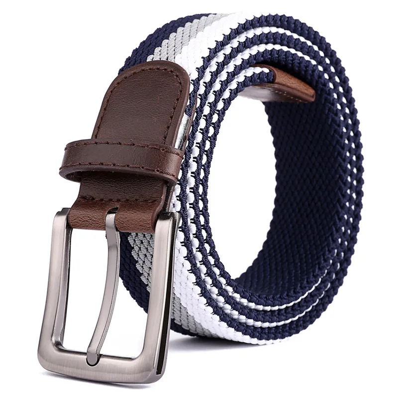 

1pc Bussiness Double Layer Men Fashion Casual Waist Belt Fashion Canvas Women Outdoor High Elastic Woven Elastic Belts