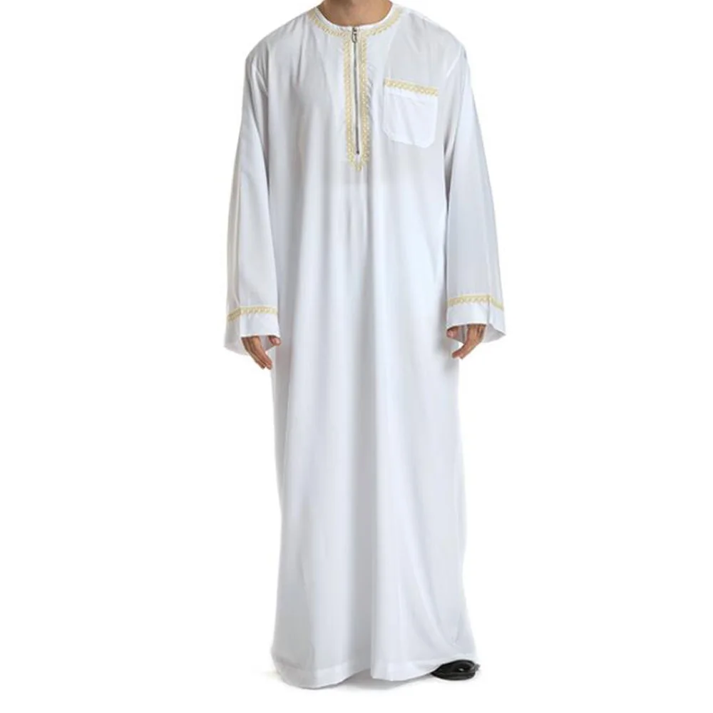 Мусульманский мужской Jubba Thobe Abaya Арабская одежда мужская для мусульманского