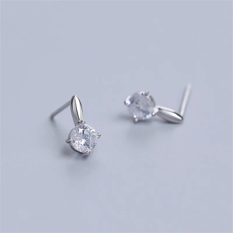 

Simple 925 Sterling Silver Zircon Round Bead Charm Stud Earrings For Women Girls Wedding Fashion Jewelry Pendientes eh1018