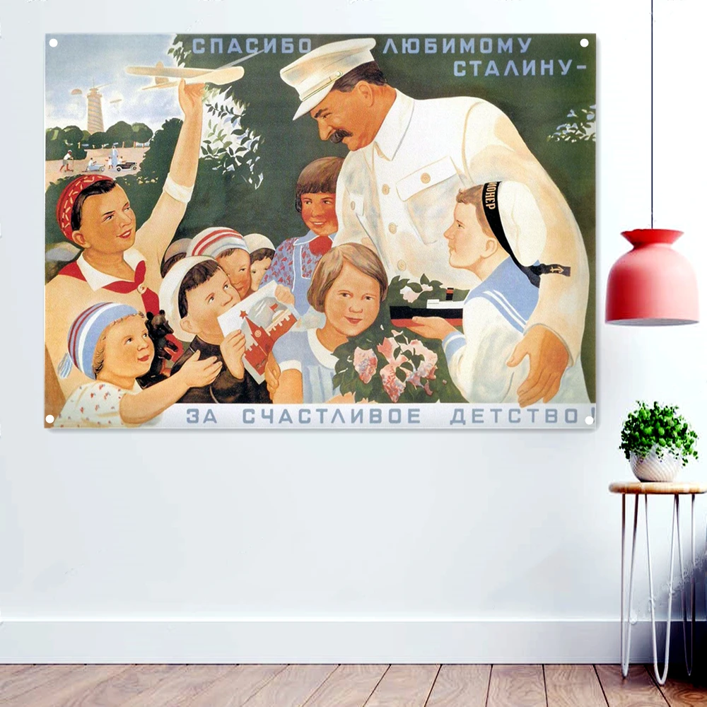 

Day of Conception Russia Posters Banner Flag The Great CCCP USSR President Stalin Propaganda Wallpaper Wall Painting Tapestry