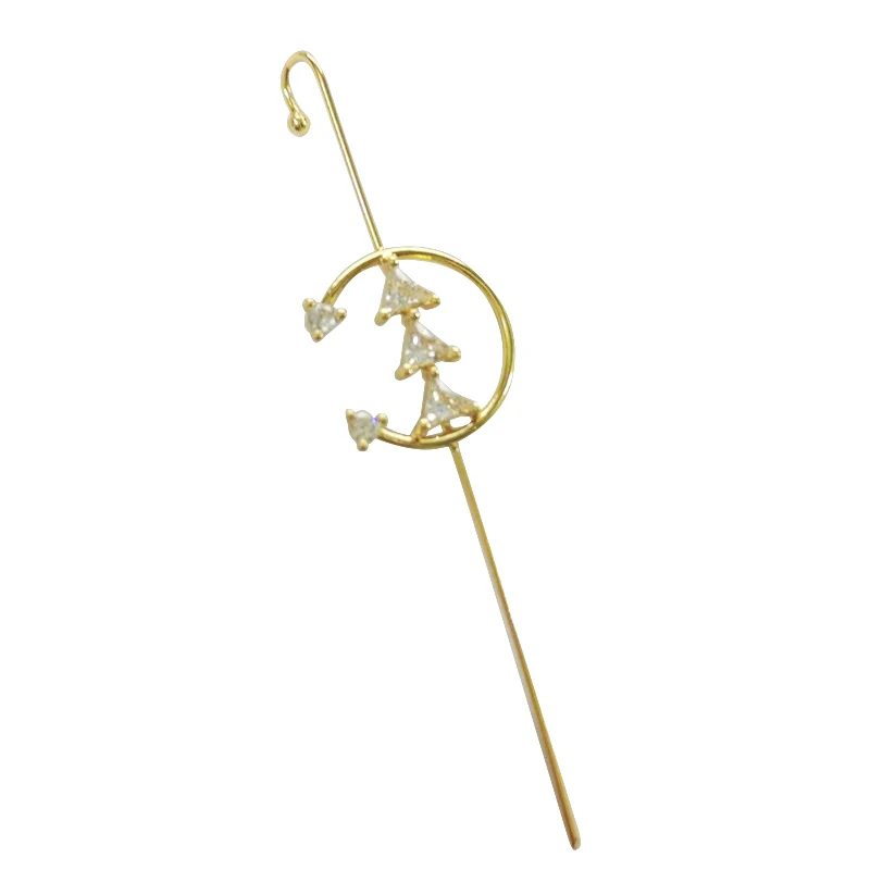 

1/2/5pcs Ear Wrap Crawler Hook Earrings Women Alloy Rhinestone High Polished Earrings XRQ88