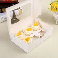 15 packs white cupcake boxes food grade kraft bakery boxes with inserts and display windows fits cupcakes or muffins