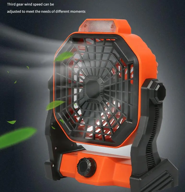 

USB Powered Desk Fan 7800mAh Portable Rechargeable Camping Lantern Fan Operated Personal Cooling Table Fan Light