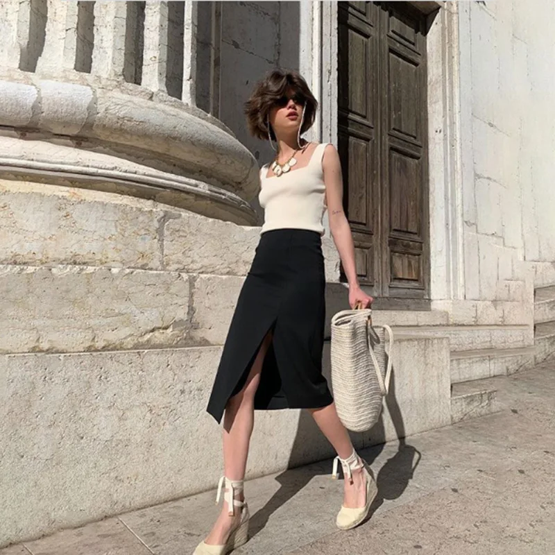 

Summer Casual Knitting Women Vest Top Solid Color Slim Sleeveless Party Club Streetwear Ladies Tank Tops 2020
