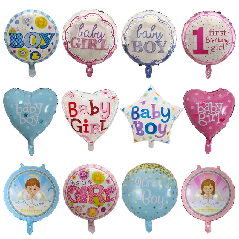 

50pcs 18inch Baby Boy Baby Girl Foil Balloons It's a Boy Girl Helium Air Globos Children Birthday Party Baby Shower Decorations