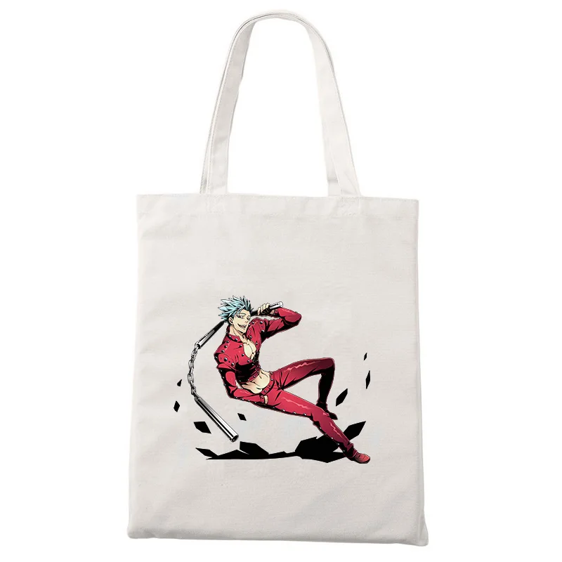 

Anime Seven Deadly Sins Handbags Teenager Travel Shoulder Bag Daily Shopping Bags Student Handbag Storage Bag Printed Canvas Bag