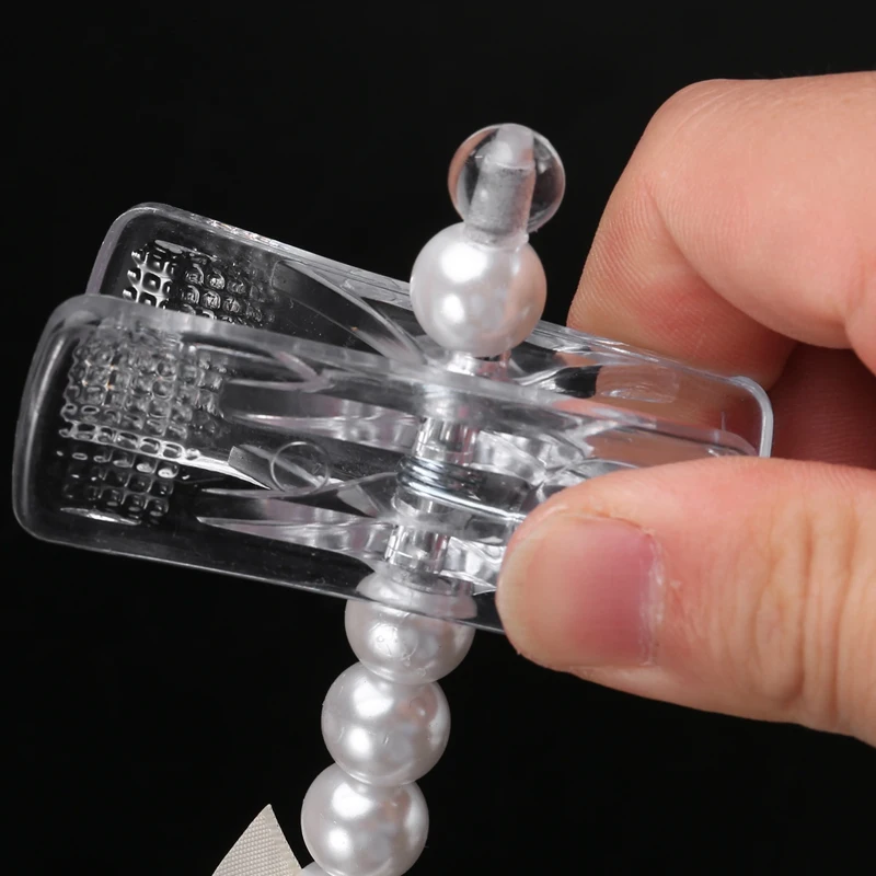 

5 Pcs Faux Plastic Pearl Bow Pants Hangers Trousers Skirt Hanger Clothes Hangers for Baby and Children-24cm