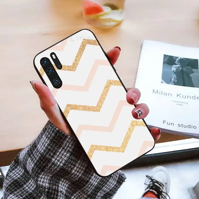 

Love Heart Gold Rose Marble Stripes Phone Case For Huawei honor Mate mate P 10 9X 10i 20 30 40 y7 lite pro p smart 2019