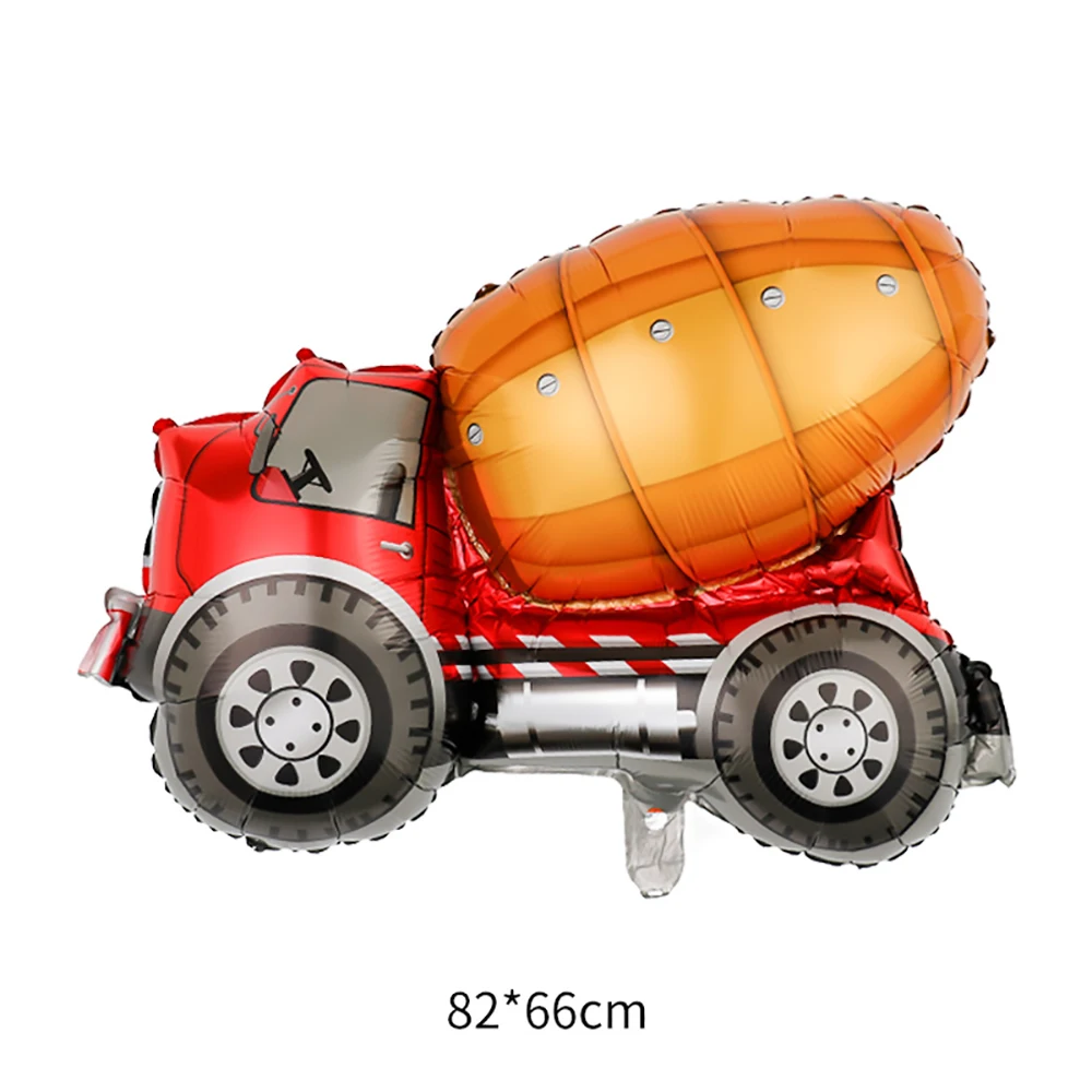 Engineering Vehicle Theme Excavator Aluminum Foil Balloon Set Cake Top Hat Children Boy Building Birthday Party Decoration Globe | Дом и сад