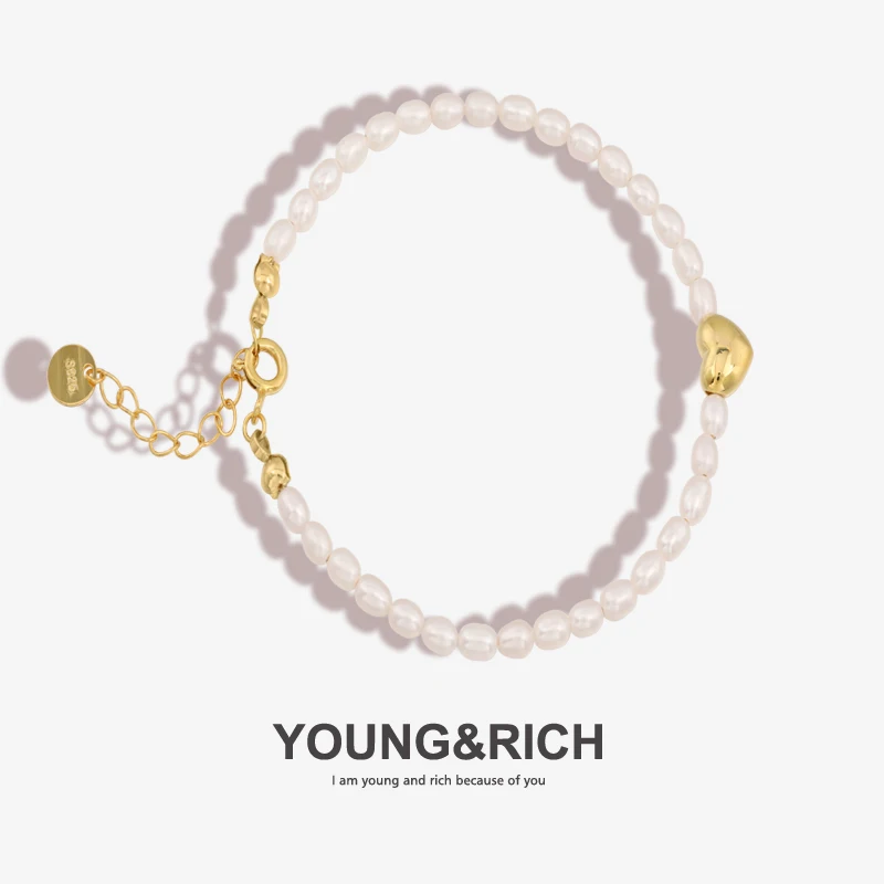 

YOUNG&RICH brand ladies new fashion 925 silver freshwater pearl bracelet fashion creative design bracelet pearl jewelry