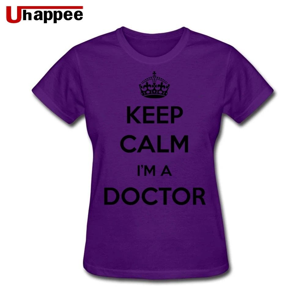 KEEP CALM I'M A DOCTOR Футболка женская футболка с короткими рукавами из 100% хлопка