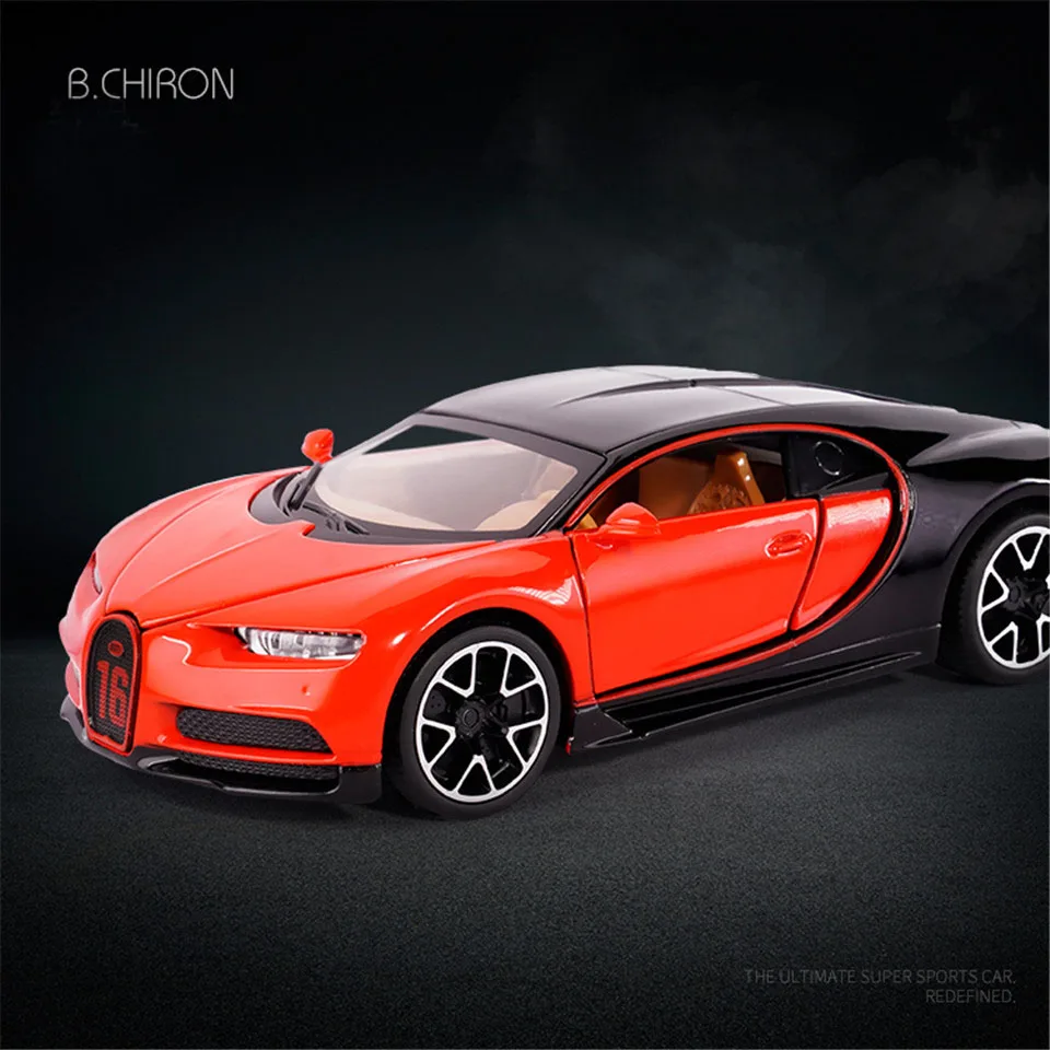 Red Горячая литая модель автомобиля 1:32 Chiron Детская Металлическая техника Enginery игрушки колеса откатные Дети День рождения рождественские подарки - Цвет: Red