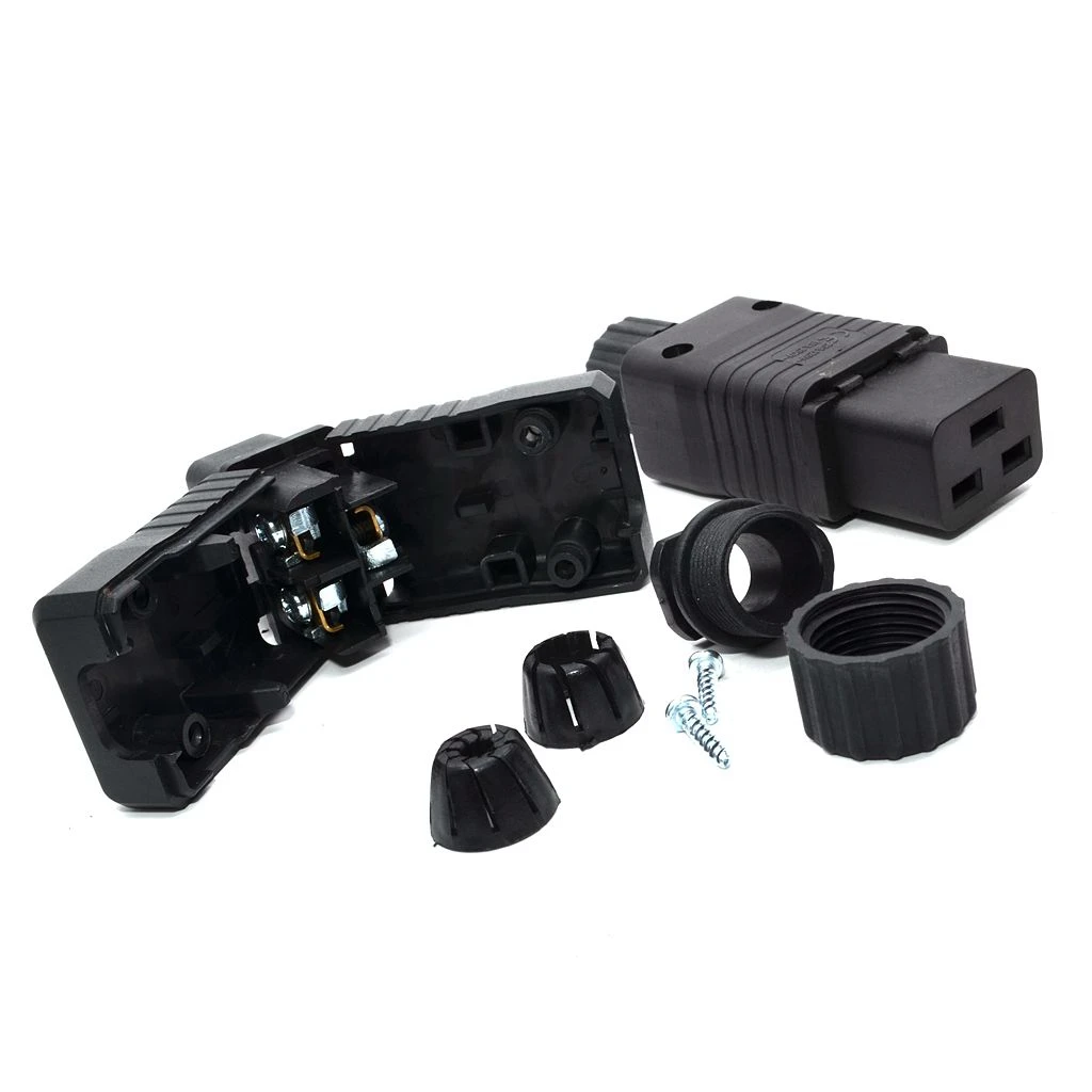 Черный 16A CE медь IEC320 C19 C20 UPS PDU мощность Rewirable разъем 3P сборка провода сосуд мужской