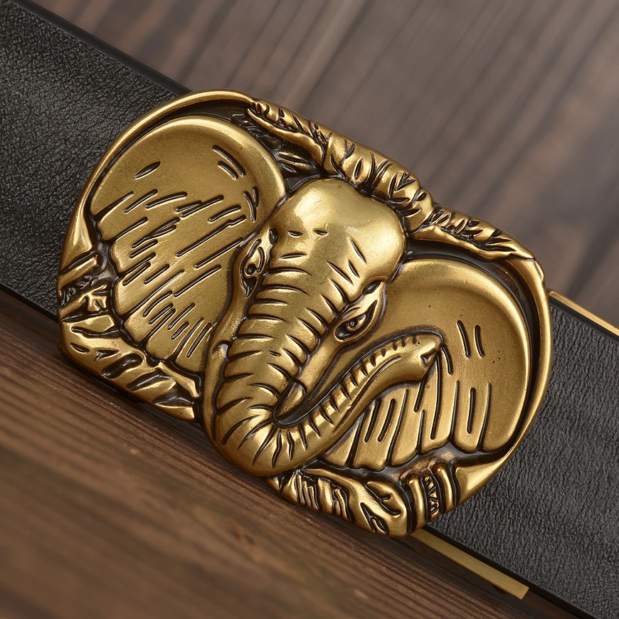 Прямая поставка мужские ремни из натуральной кожи с автоматической пряжкой для