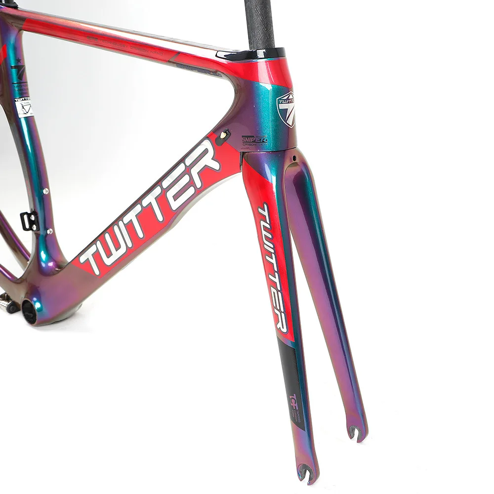Twitter Sniper2.0 Discolor Racing Road Bike 700C углеродная 18K рама + вилка подседельный штырь