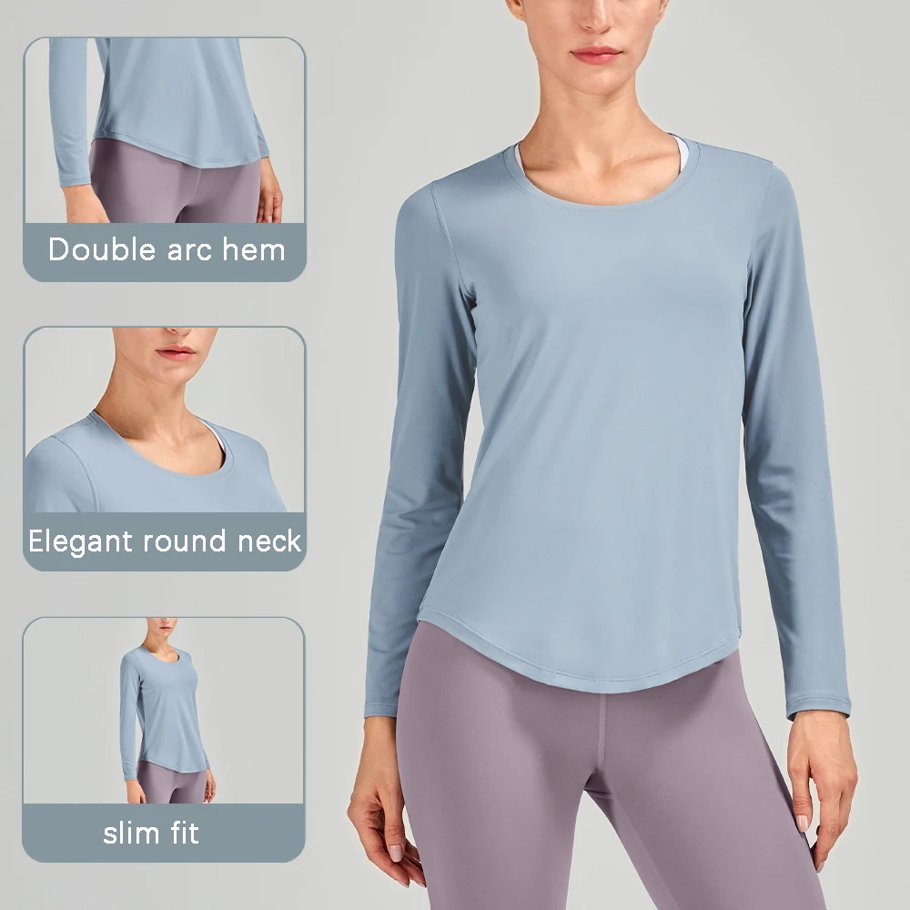 Lulu Yoga Workout Shirt Crop Top Gym Fitness Sport Women's Shirt Breathable Quick Dry One-piece Cropping Long Sleeve Blouses