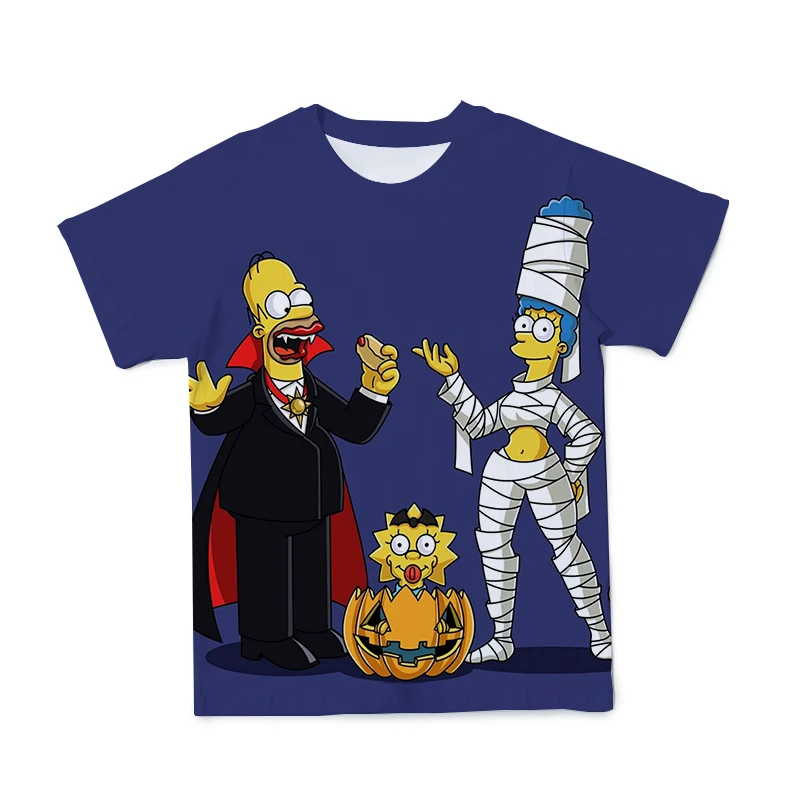

2021 Summer 3D New Men's Simpson Family T-shirt Parent-Child Clothing Casual O-neck T-shirt Large Size 110-6 XL ( Customizable )