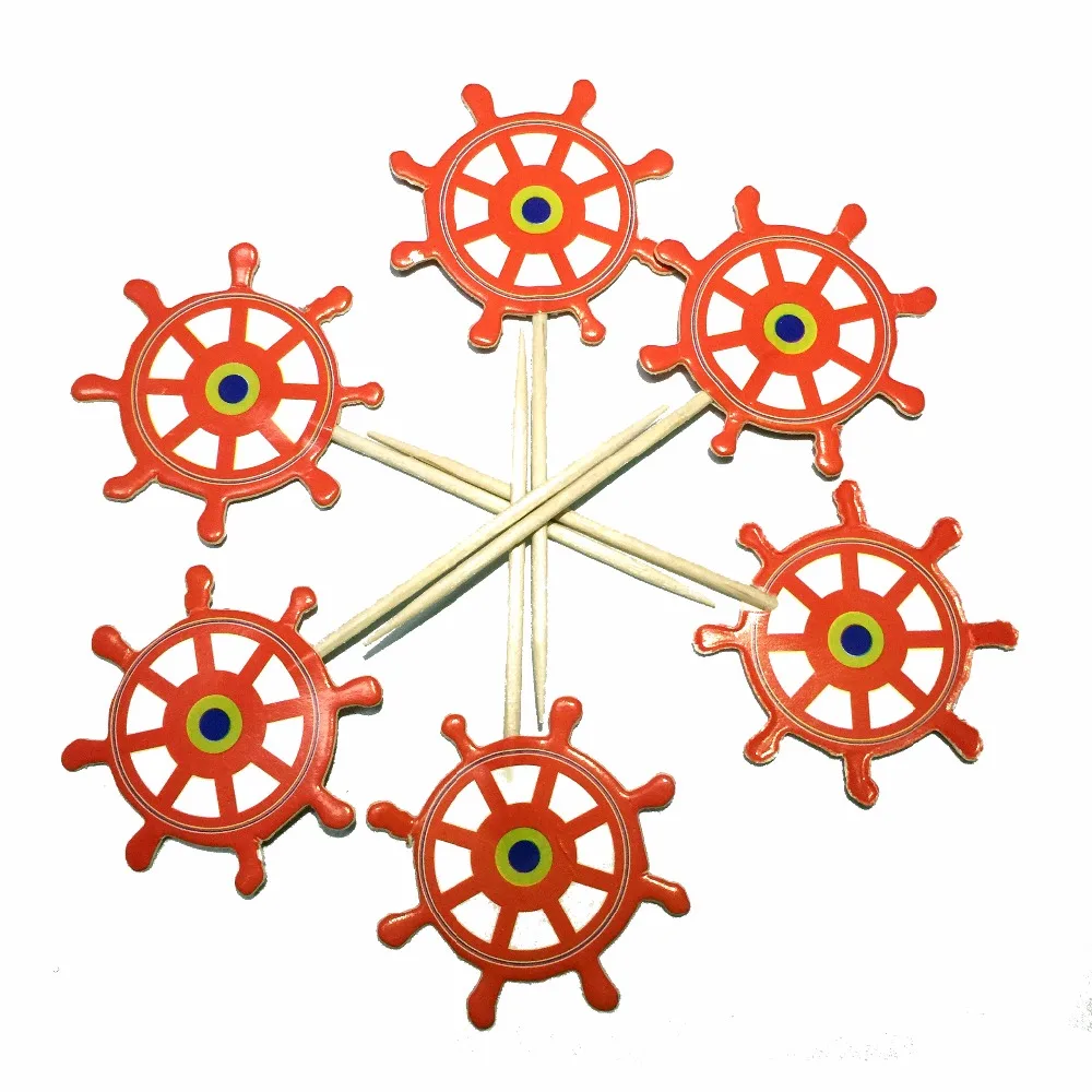 Украшения для кексов 24 шт. средиземноморский корабль моряка якорь торт Топпер