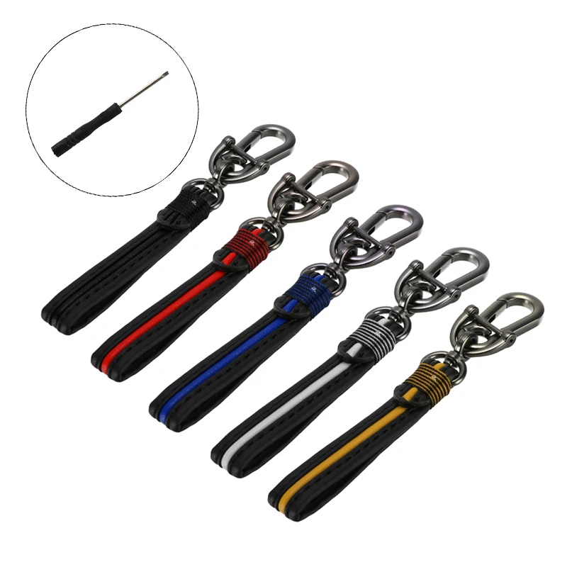 Кожаный брелок для автомобиля мужской простой металлический машины Сумочка