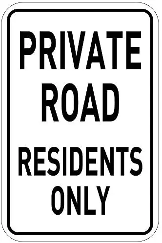 

Crysss Warning Sign Private Road Residents Only Road Sign Business Sign 8X12 Inches Aluminum Metal Sign