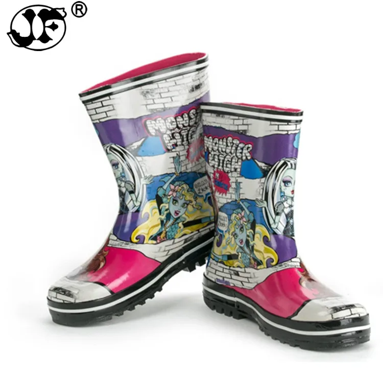 Женские резиновые сапоги разноцветные непромокаемые на низком каблуке