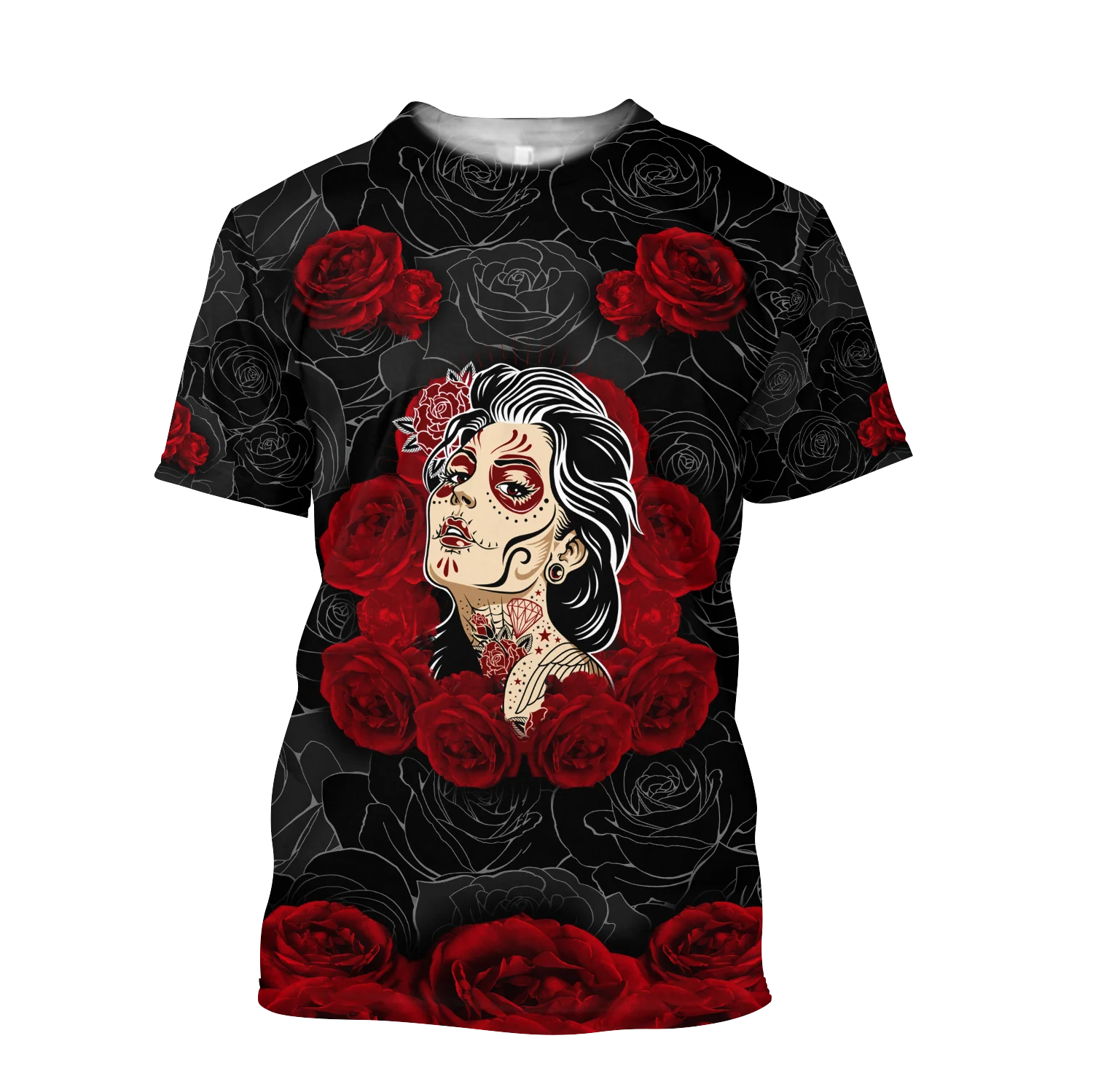 2021 Летняя мужская футболка с черепами на огне 3D принтом в стиле Харадзюку