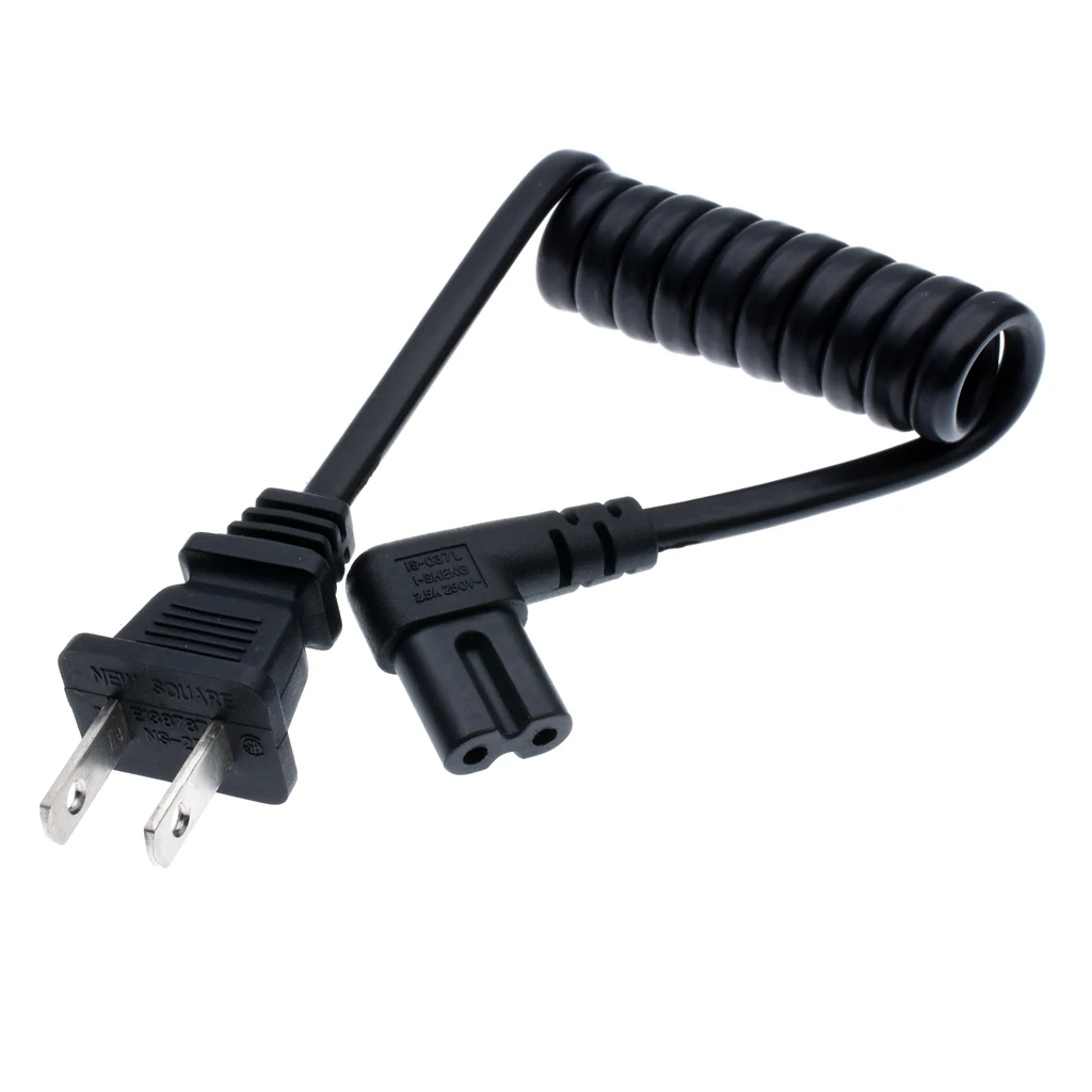 JP US NEMA 1-15P 2-контактный штекер к IEC320 C7 IEC 320 женский AC короткий портативный шнур PU