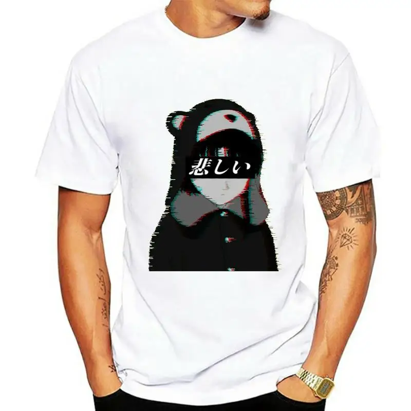 

Футболка мужская с принтом серийных экспериментов, хлопковая тенниска с рисунком аниме «вейпорвейв», майка с короткими рукавами, идея для п...