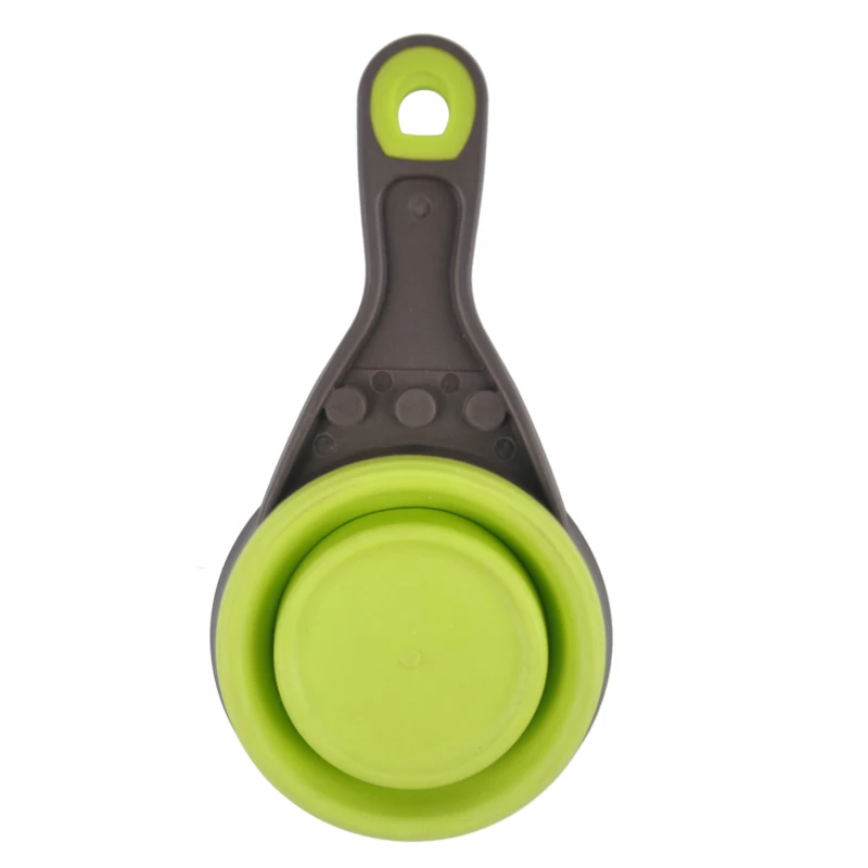 

CN Multifunctional Folding Silicone Dog Bowl Feeder Portable Pet Food Container Measuring Cup Spoon Dogs Feed Storage Tool