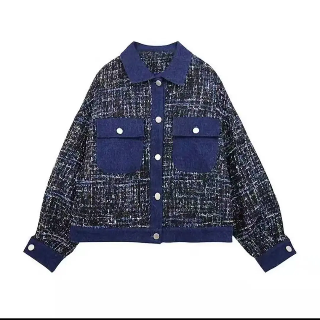 Изящное популярное джинсовое пальто женская короткая Свободная куртка модная