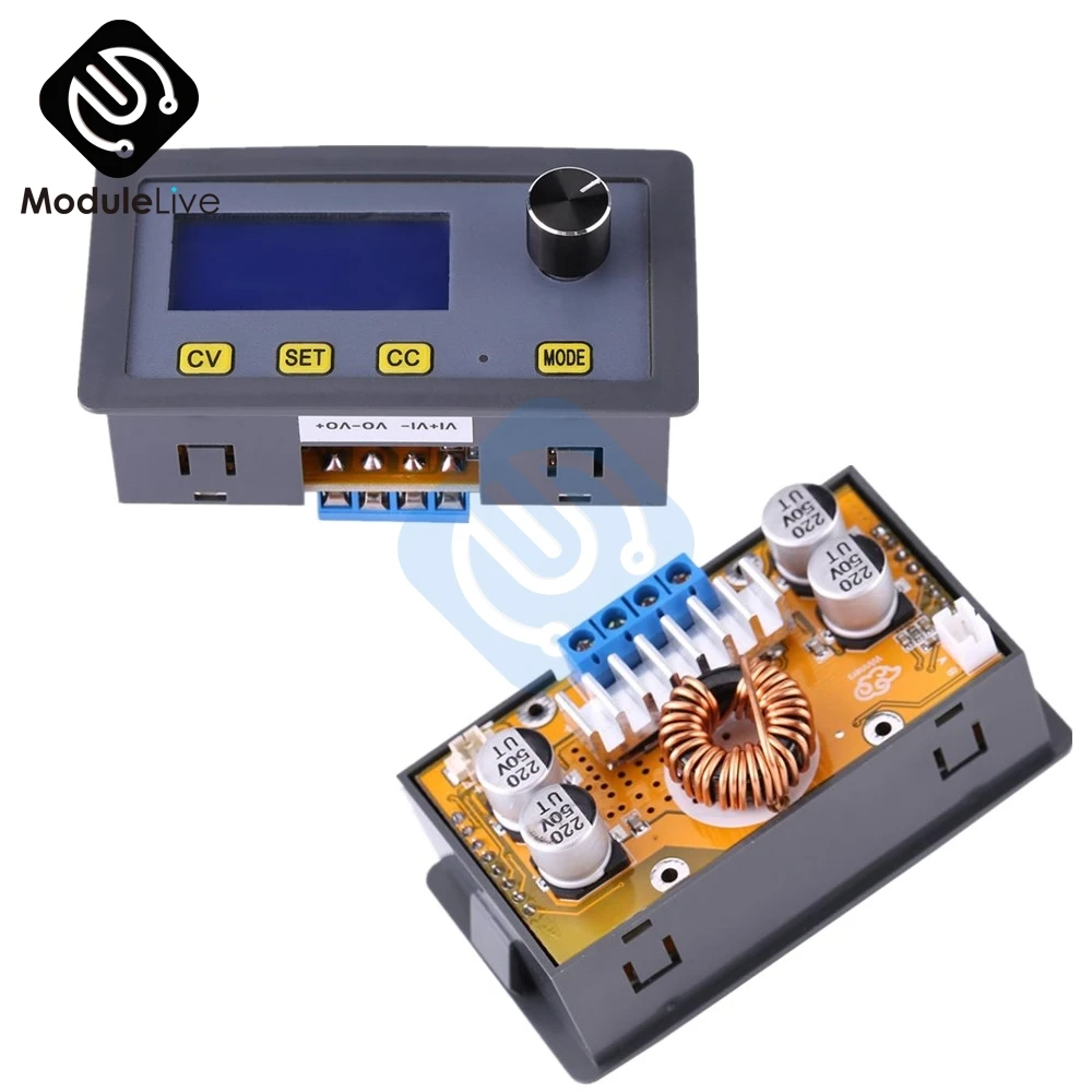 Регулируемый понижающий источник питания DC 5A модуль 12 В 6 32 до 0 ЖК дисплей CC CV