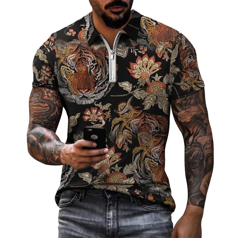 

2021 New Summer Men's and Women's Couples Wear Polo Shirt 3D Printing Animal Panda Pattern Men's and Women's Shirt Tops Polo