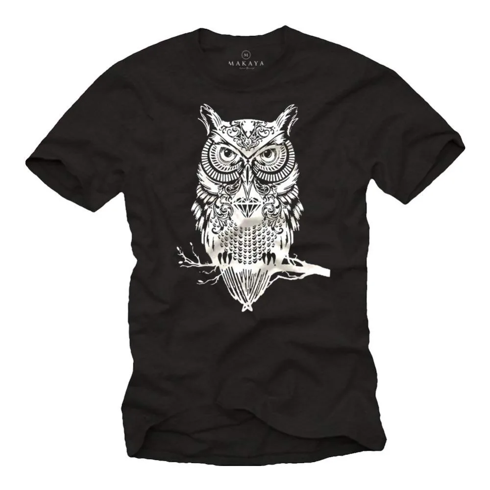 

Men T-Shirts Fashion 2019 New Summer Brand Clothing O-Neck Short Sleeve High Swag Men T-Shirt Owl