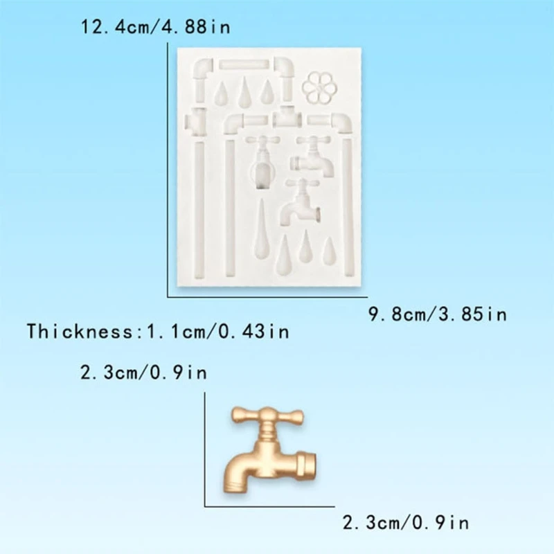 

Mini Water Tap Chocolate Candy Silicone Mold Tap Cake Soap Plaster Epoxy Resin Casting Mold Faucet Resin Mold Craft Tool
