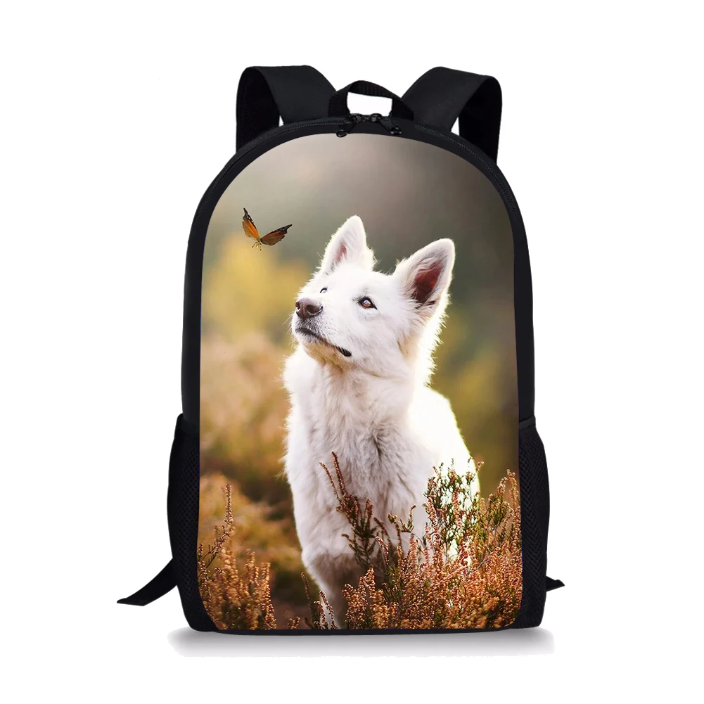 THIKIN Dog In The Woods Cute Print Backpack for Kids Teen Children School Bag Travel Mochila Escolar 3D Animals Pattern Custom | Багаж и