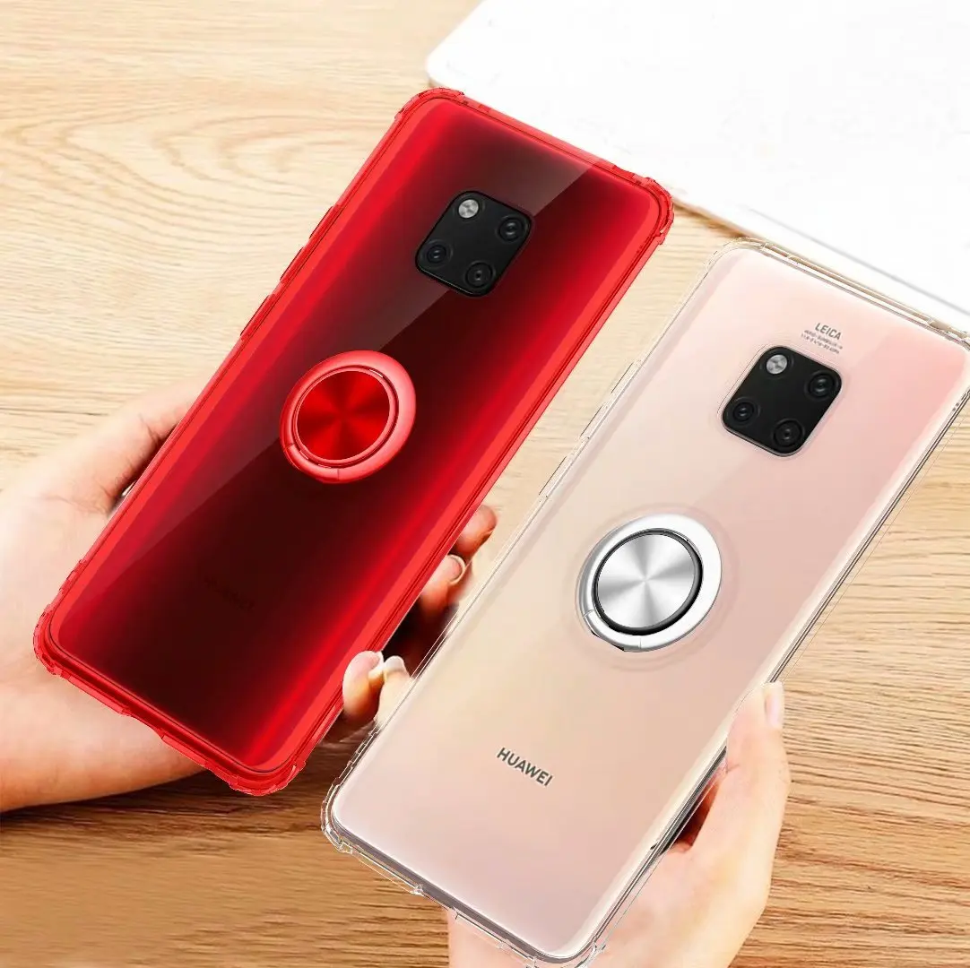 For Huawei Mate 20 Pro Case With Ring Stand Magnet Soft Transparent Protective Back Cover case for huawei mate lite 20pro |