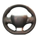 Черная искусственная кожа Handsewing без скольжения чехол рулевого колеса автомобиля для Peugeot 308 2014 2015 2016 2017 2018 2019