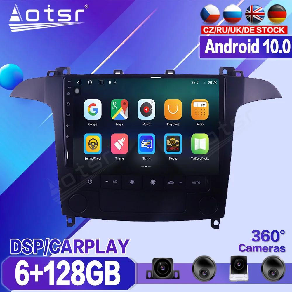 

For Ford S-Max 2006 2007 2008 Car Multimedia Player Recorder Stereo Android 10 Auto Radio Audio GPS Navigation Head Unit No 2din