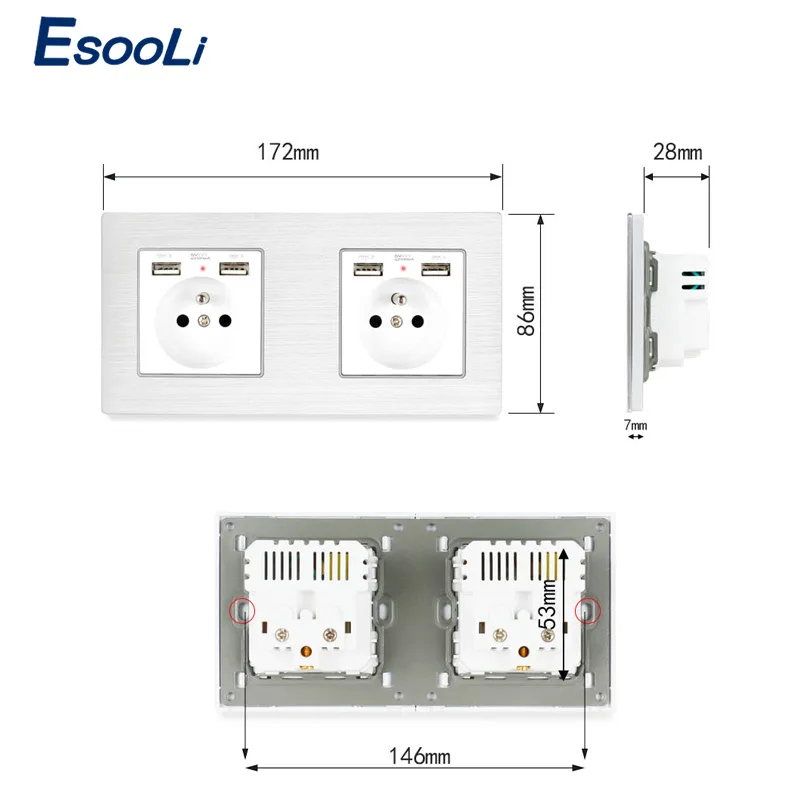 Esooli французский стандарт черная алюминиевая металлическая панель настенная