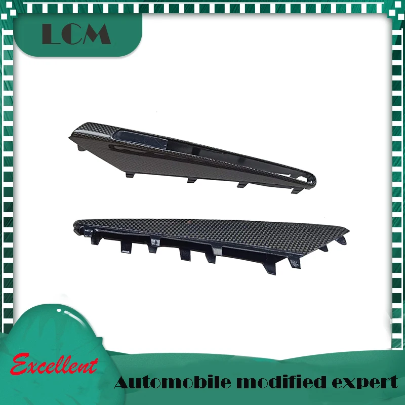 Replacement Type Styling Car Side Fender Air Vent Trims For-BMW E90 M3 05 06 07 08 09 10 11 Gloss Black ABS+Carbon Fiber-2pcs