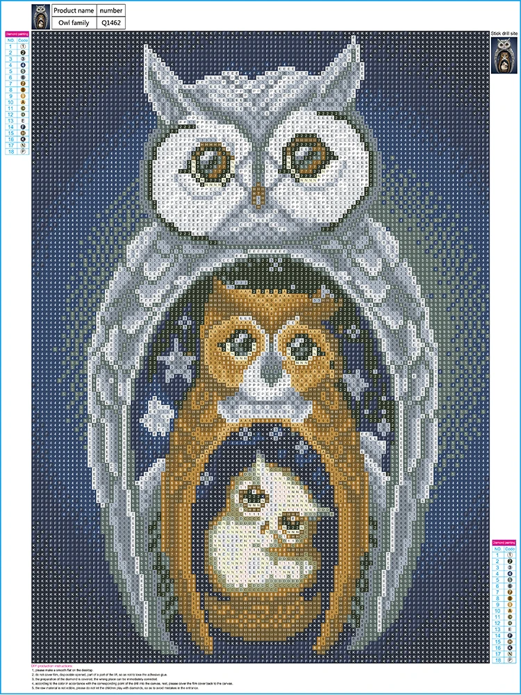 WUJIE Совы полная круглая Алмазная картина Сделай Сам Вышивка крестиком картины
