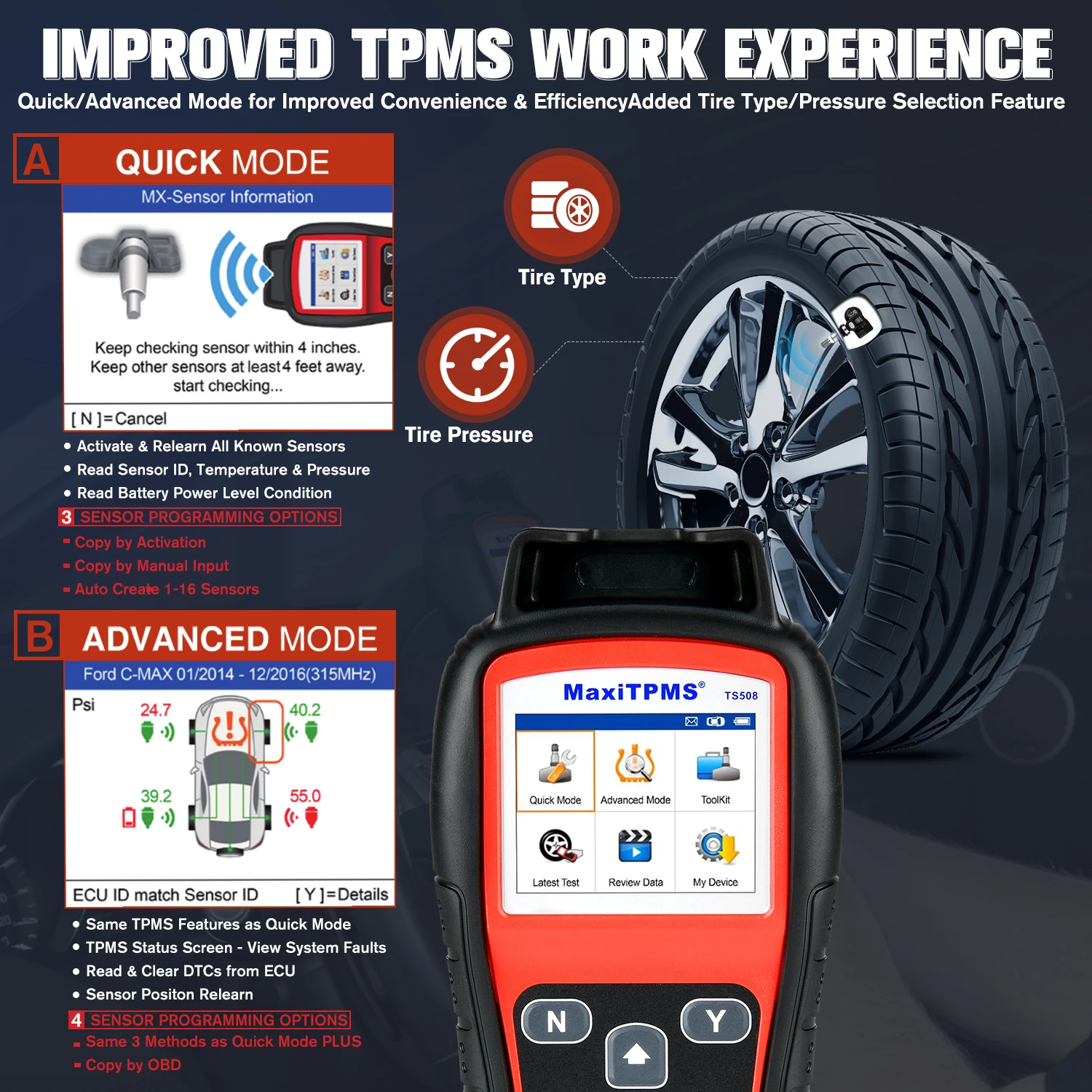 Autel MaxiTPMS TS508 инструмент для переобучения TPMS 2021 новейшая программа