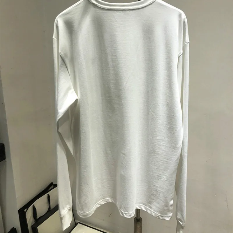 

2021 Fashion Classic Trendy Brand Design Spring Summer Autumn Women Men Love Logo Embroidery Long Sleeve Black White T-shirt A2