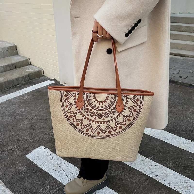 

CGCBAG 2022 Fashion Women Tote Bag Simple Large Capacity Canvas Shoulder Bag Female Casual Commute Handbag Ladies Shopper Bag