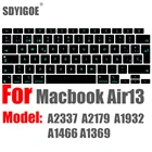 Чехол для клавиатуры ноутбука Macbook Air 13 M1 A2337 силиконовая защитная Пленка чехол для клавиатуры Air13 A1932 A2179 A1466 чехол ES FR RU